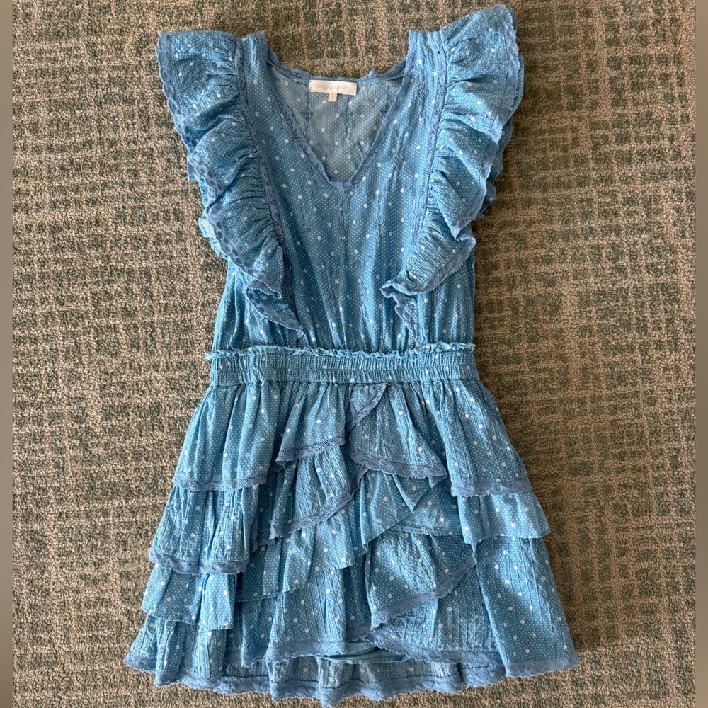 Loveshackfancy blue ruffle dress